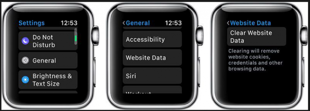 browsing history on apple watch
