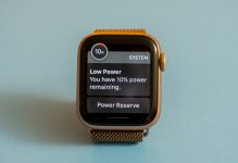 Apple watch series 6 showing system warning about low battery power